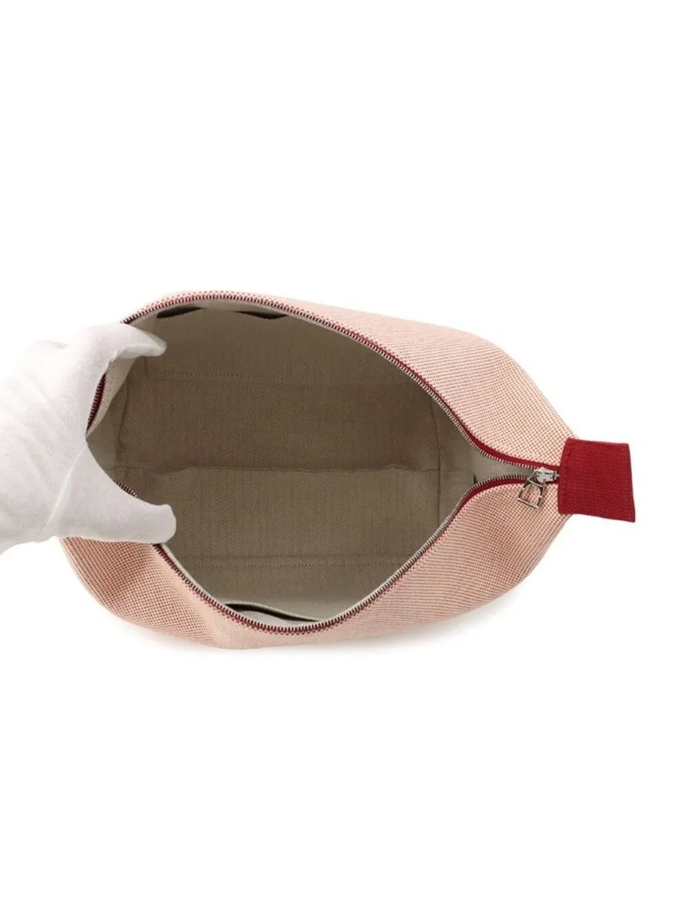 Hermes Handbag Bride-a-Brac GM Cabriole Terracotta Silver Canvas Pouch